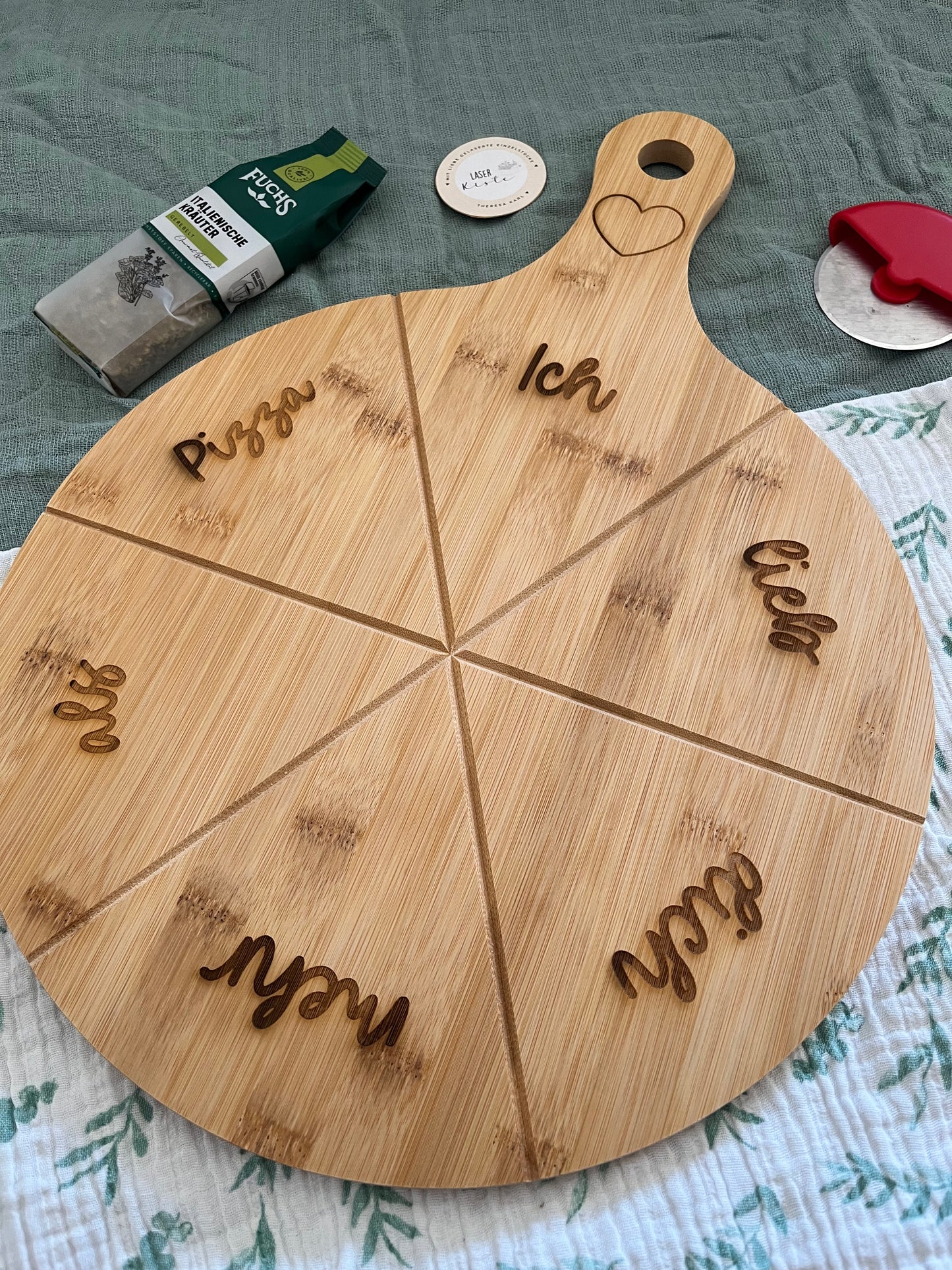 Pizzabrett mit Griff (personalisierbar)