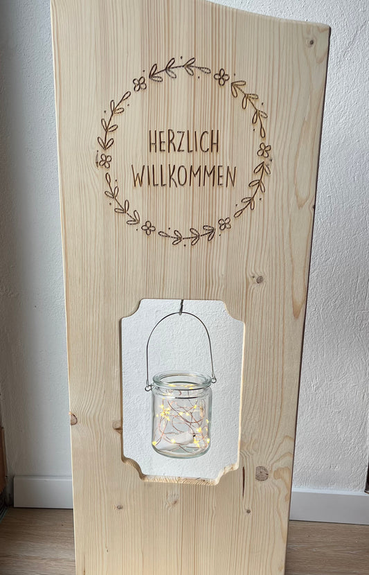 Holzaufsteller "Herzlich Willkommen"